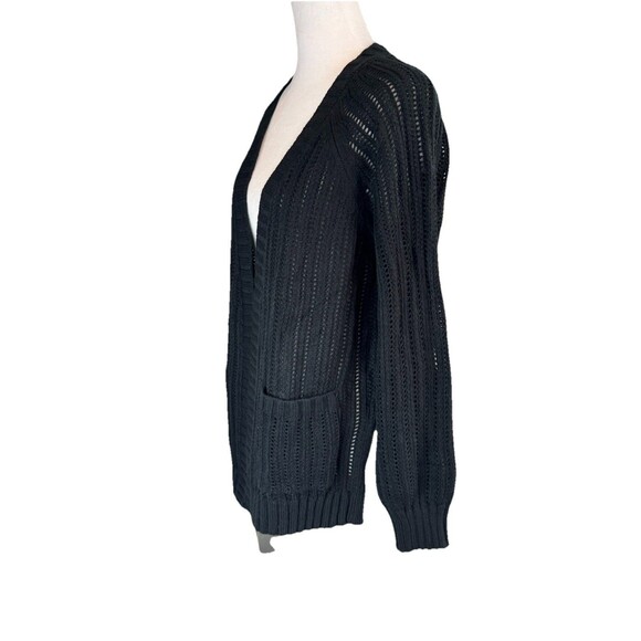 Juniors' SO Cardigan Size Xs Black Open Front Long Sleeve Pockets Ribbed Cuffs - Picture 3 of 7